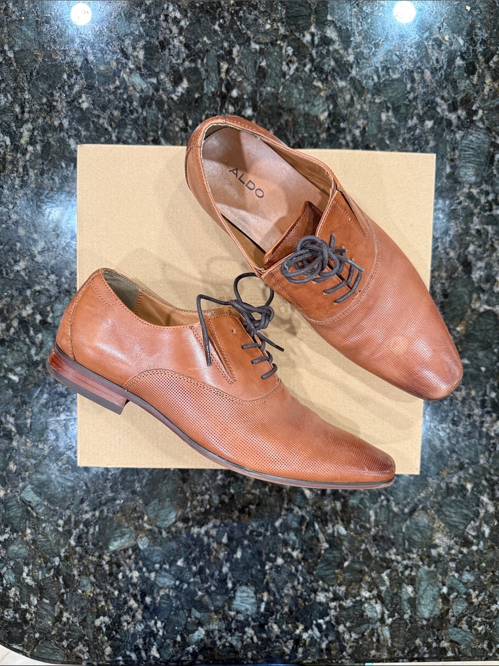 Aldo Tan Leather Lace-Up Oxfords